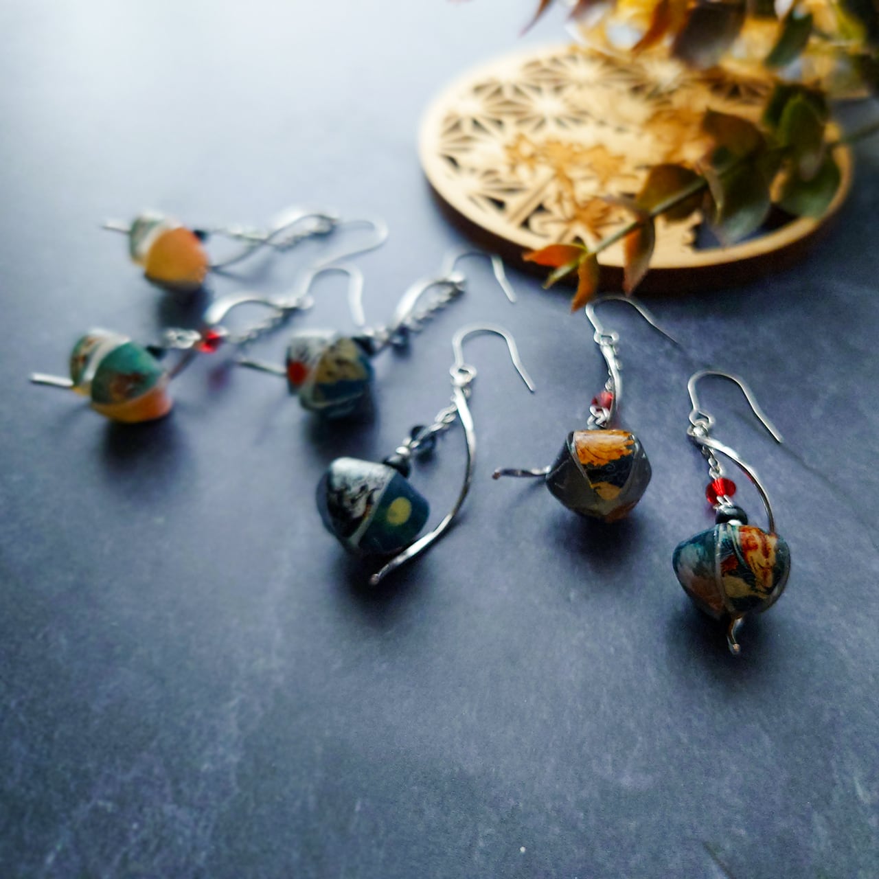 妖鬼灯-九尾の狐-のイヤリング・ピアス | をりをり-woriwori-