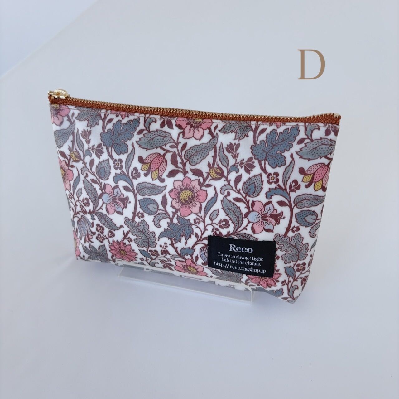 化粧ポーチM リバティ ラミネート | Reco liberty print