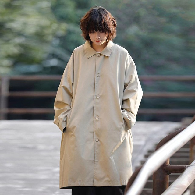 AFISHSTAYユニセックスベーシックトレンチコート