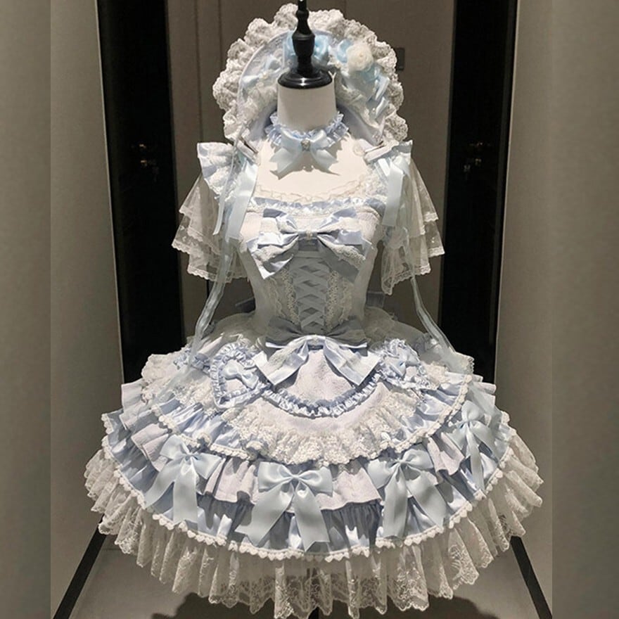 甘ロリ|フリルリボン ワンピースセット お茶会向け|SEASONZ