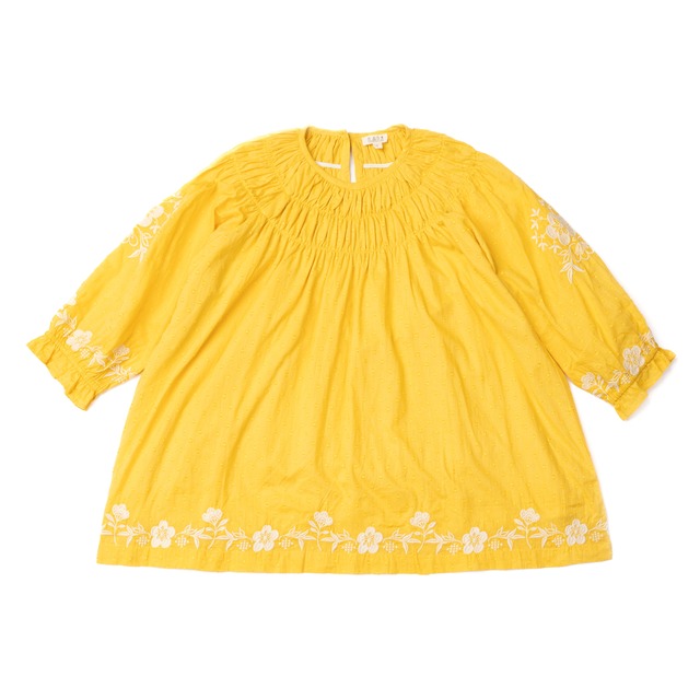 Lali Kids / Tulip Dress - Misted Yellow with Embroidery
