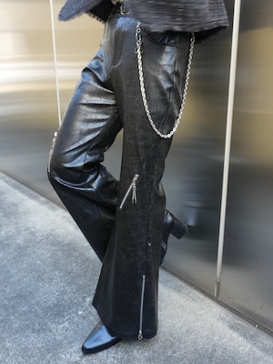 【ALUDE SELECT】rock zip pu leather pants