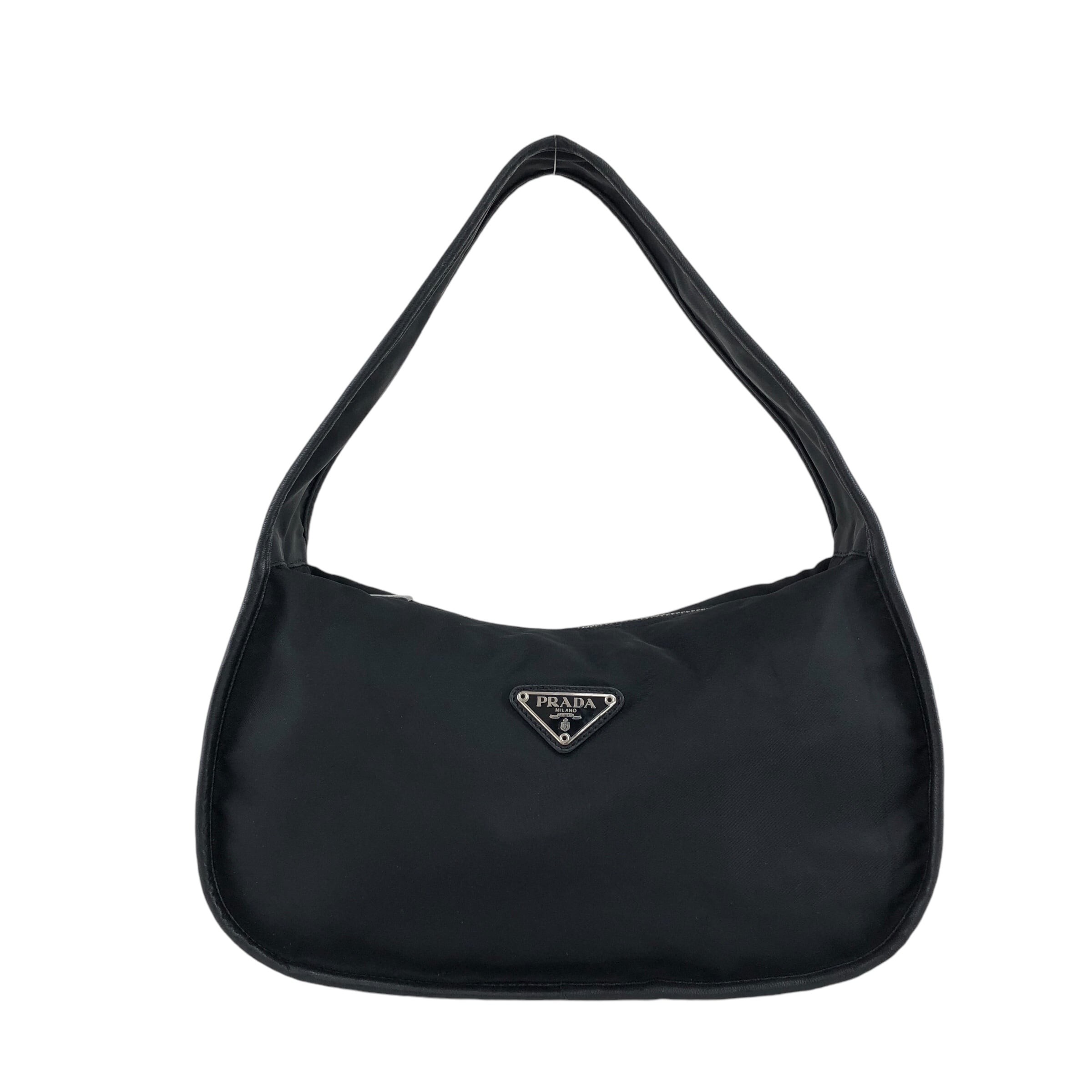 PRADA プラダ ナイロン レザー ホーボーバッグ ショルダーバッグ ブラック