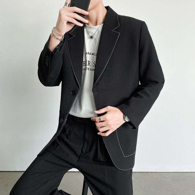 予約販売】メンズ スーツ 無地 ブラック ブルー ジャケット パンツ