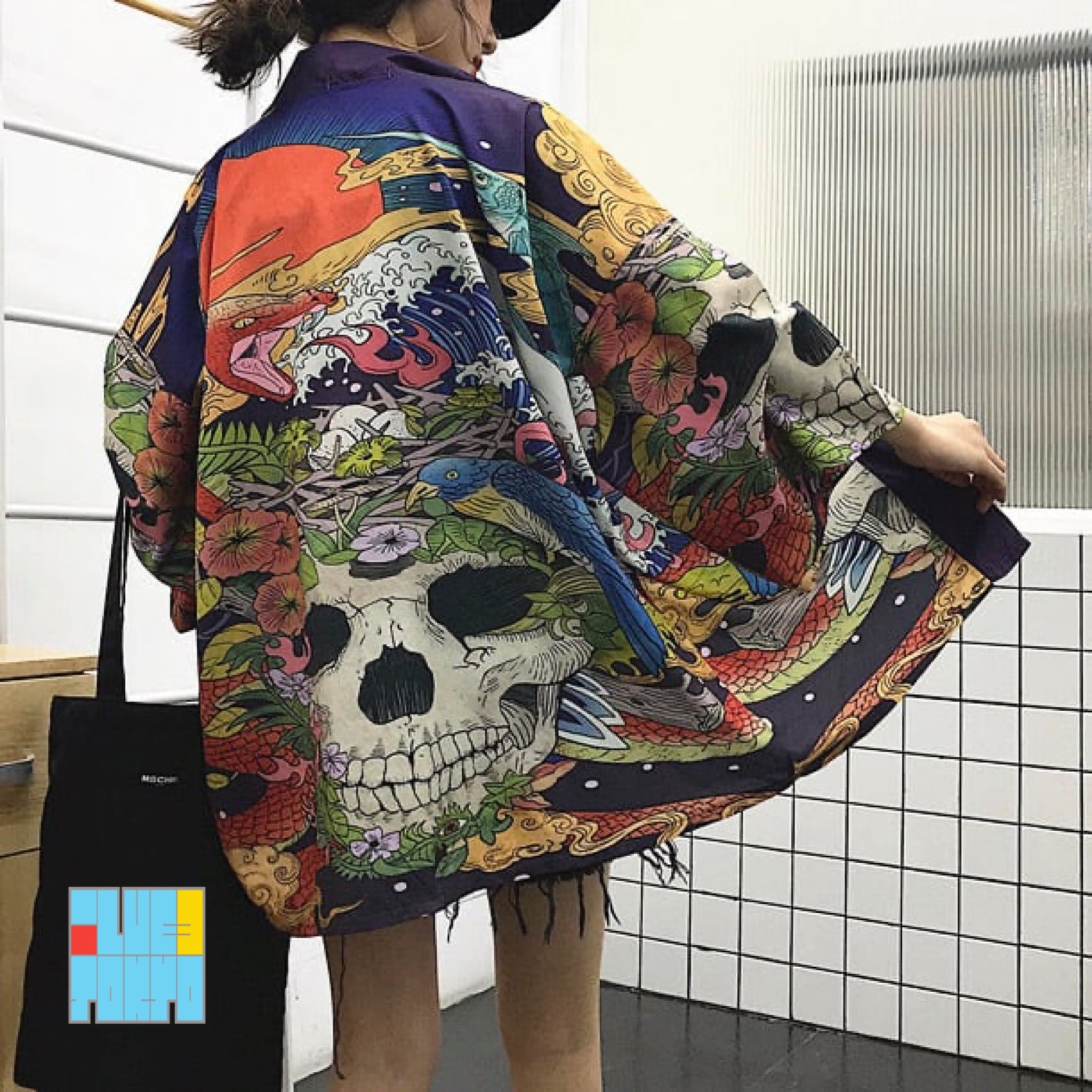 羽織 スカル柄 】modern kimono style haori cardigan skull design