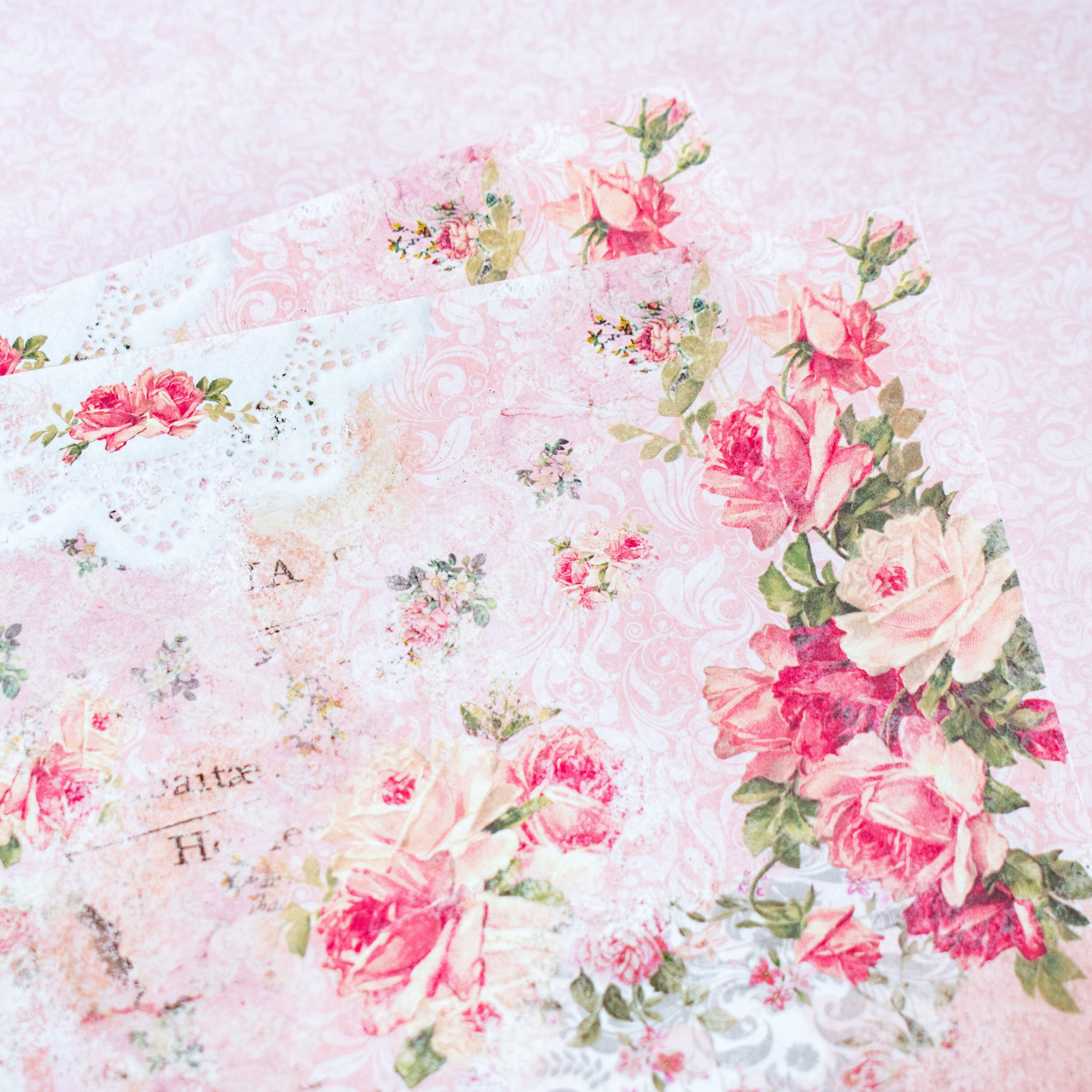 デザインペーパー - ヴィンテージローズ No.11 【Vintage girly