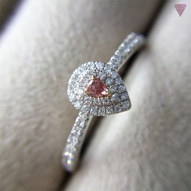 0.042 ct Fancy Intense Pink SI2 CGL 天然 ピンク ダイヤモンド リング