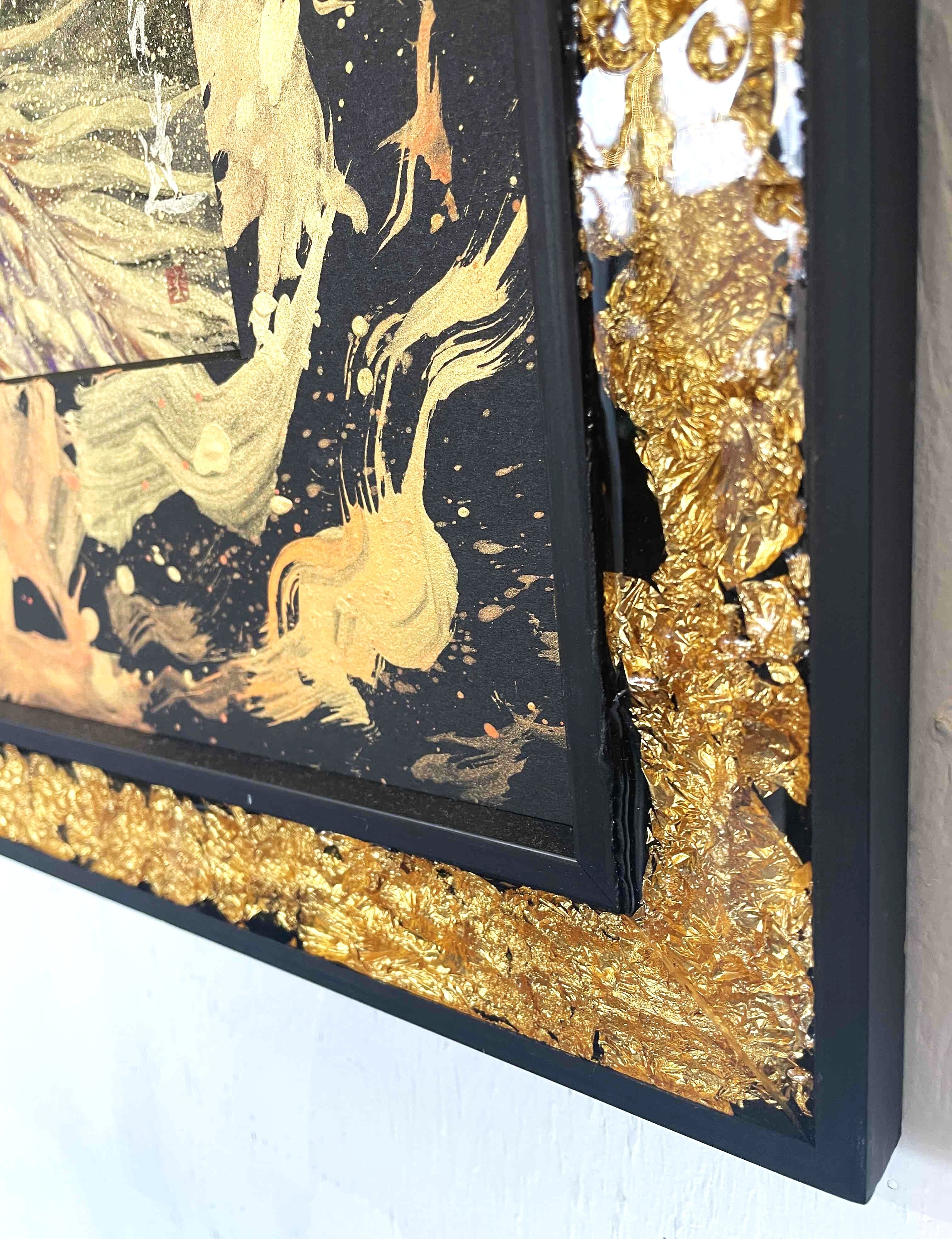 現代水墨画家 絵師白道 「青不動明王と八大龍王」直筆作品 証明書