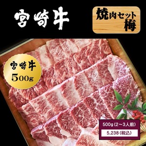 【冷凍】宮崎牛焼肉セット梅 500g