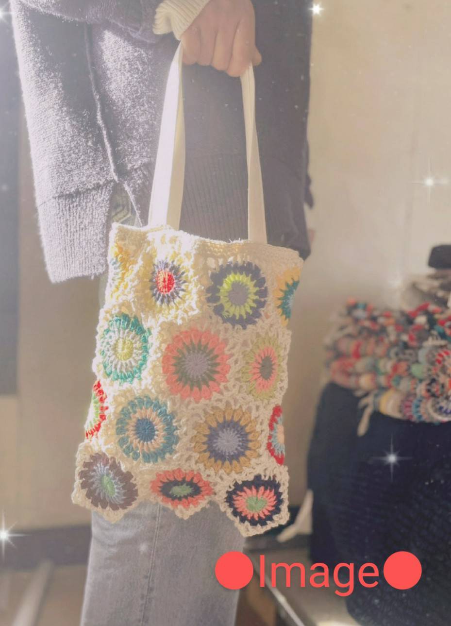 □モチーフ編みトートbag グラニースクエア【白】□ | FRECLLE BABY