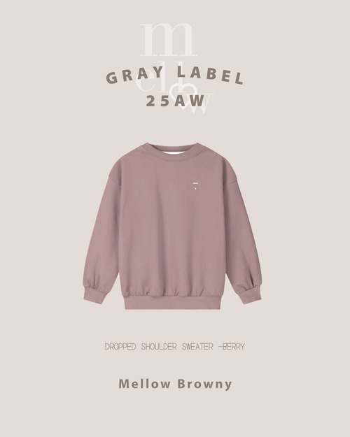 DROPPED SHOULDER SWEATER - BERRY [ GRAY LABEL ] 送料無料