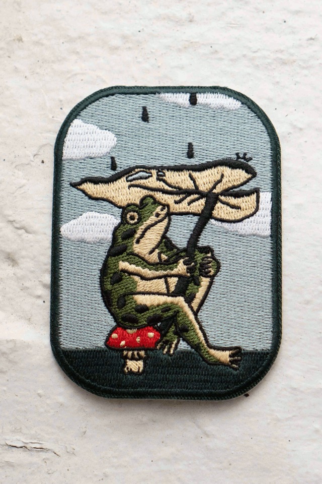 Leaf Umbrella Patch カエル アップリケ