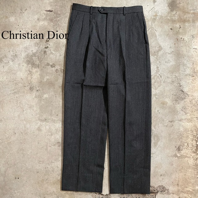〖Christian Dior〗wide wool slacks pants/クリスチャンディオール ワイド スラックス パンツ/msize/#0705/osaka