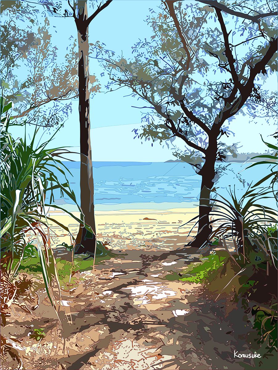 ◎01-069_Onna-a-beach(komusuke graphic)