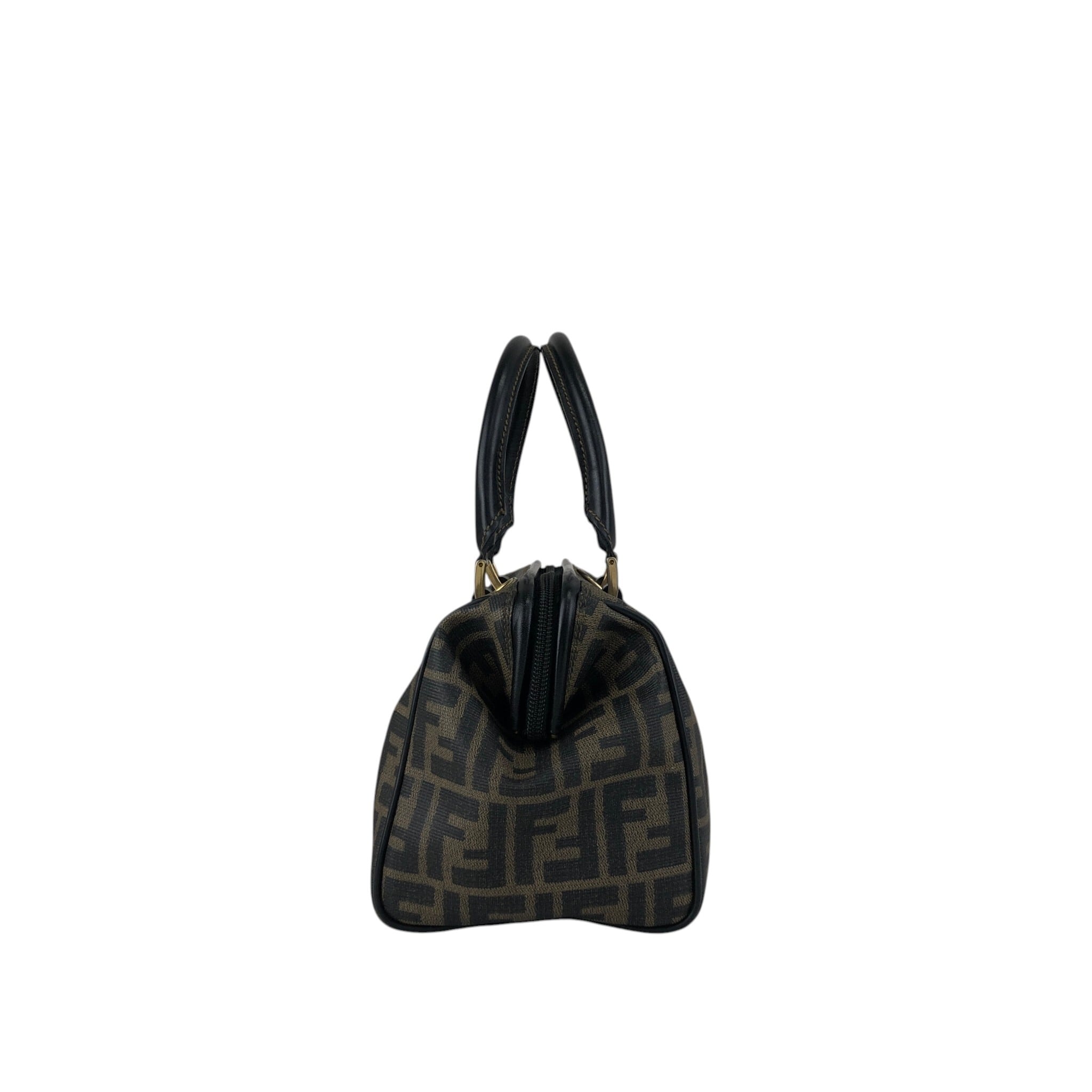 FENDI フェンディ ズッカ ショルダーバッグ ブラック ロゴ PVC レザー