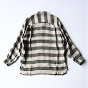 INTÉRIM / HYPER BIG VISCOSE STRIPE 60s OPEN COLLAR SHIRT