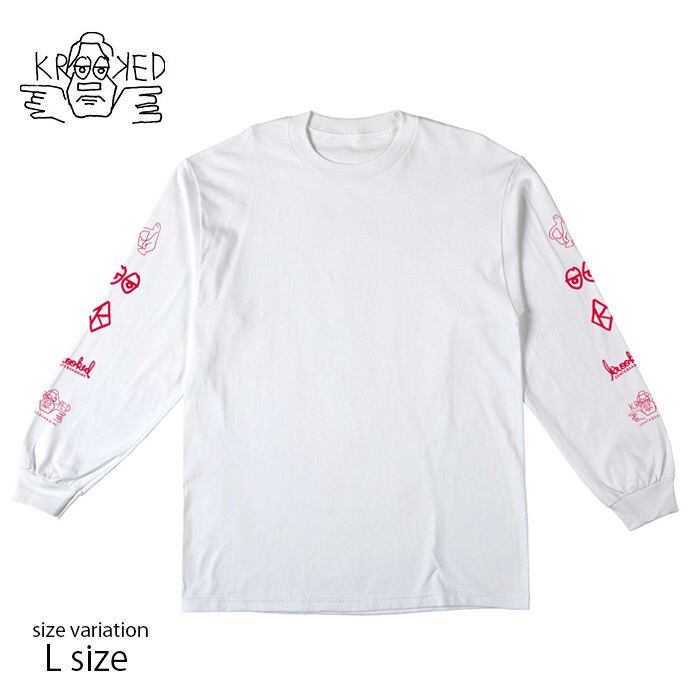 KROOKED ロングスリーブ クルキッド 長袖 NASKAR L/S TEE WHITE ロンT