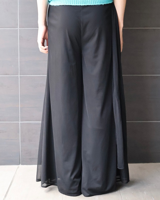 double face sheer palazzo pants