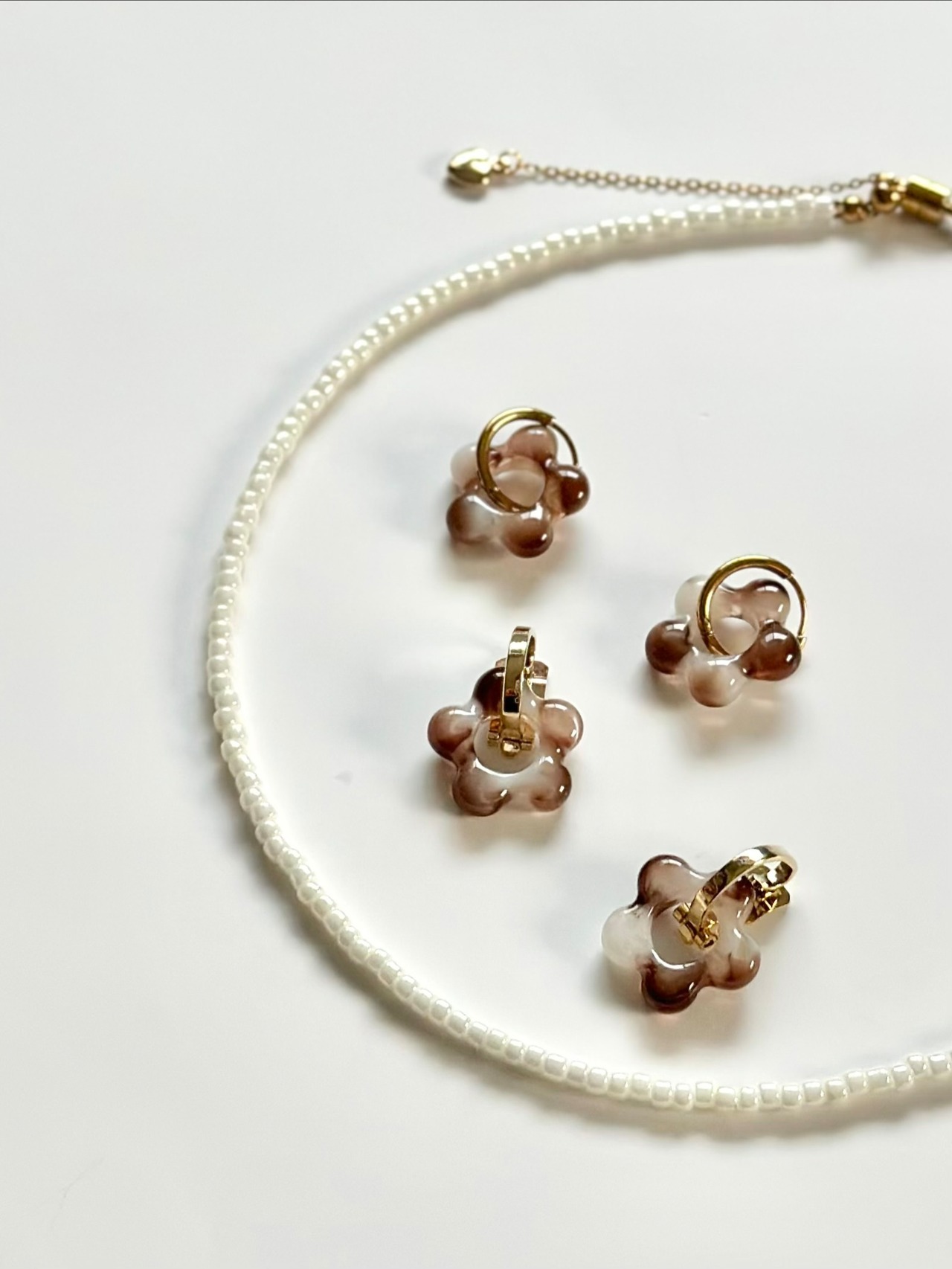 flower motif accessory 【brown flower】