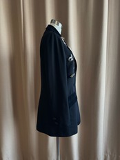 vintage brooch black tailored jacket-5065-11