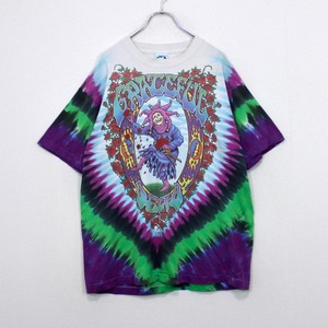【Caka act2】 "90's" "LIQUID BLUE" "GRATEFUL DEAD" Tie-Dye Design Vintage Loose T-Shirt