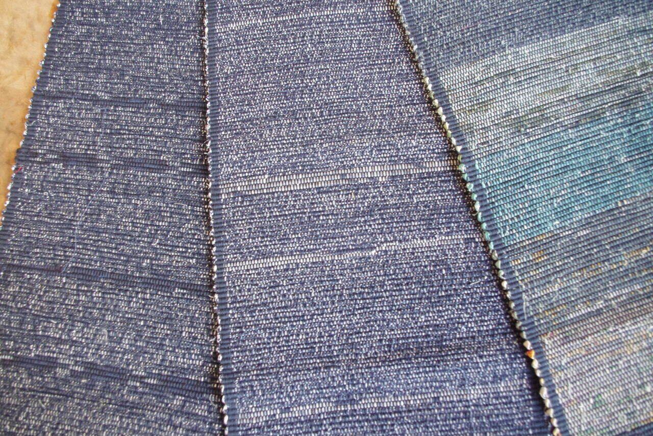 紺色の裂き織りテーブルセンター コットン100％【002】 和風、和