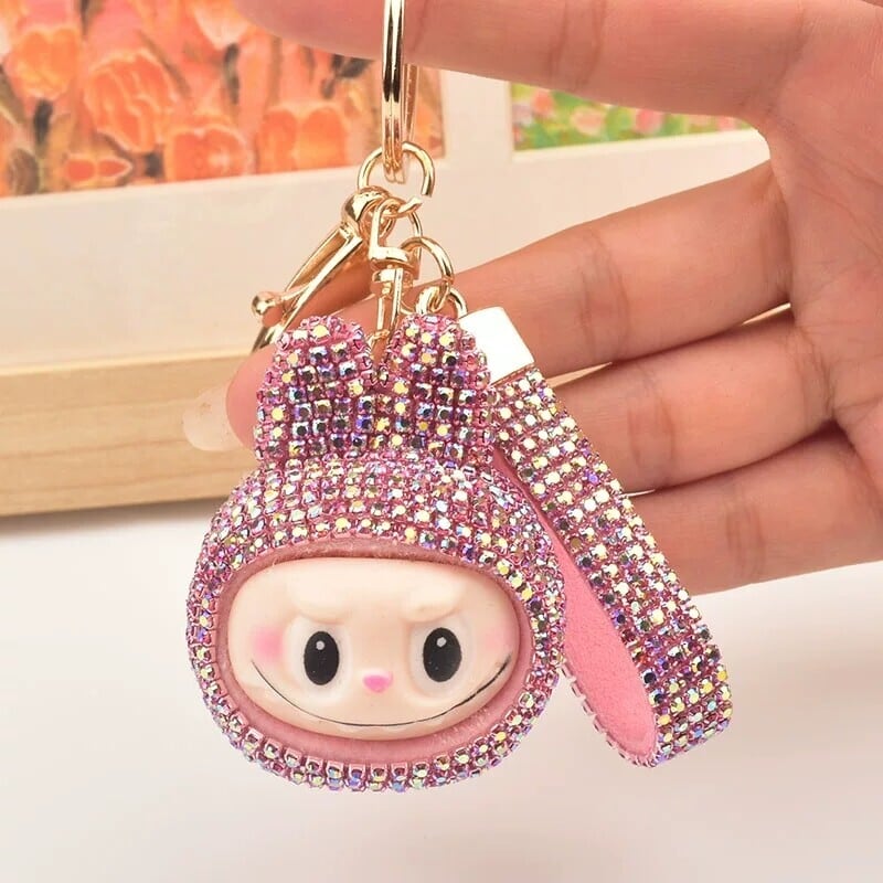 キラキラ✨TheMonsters ラブブ キーホルダー Labubu キーリング スパンコールデザイン バッグチャーム 13色展開