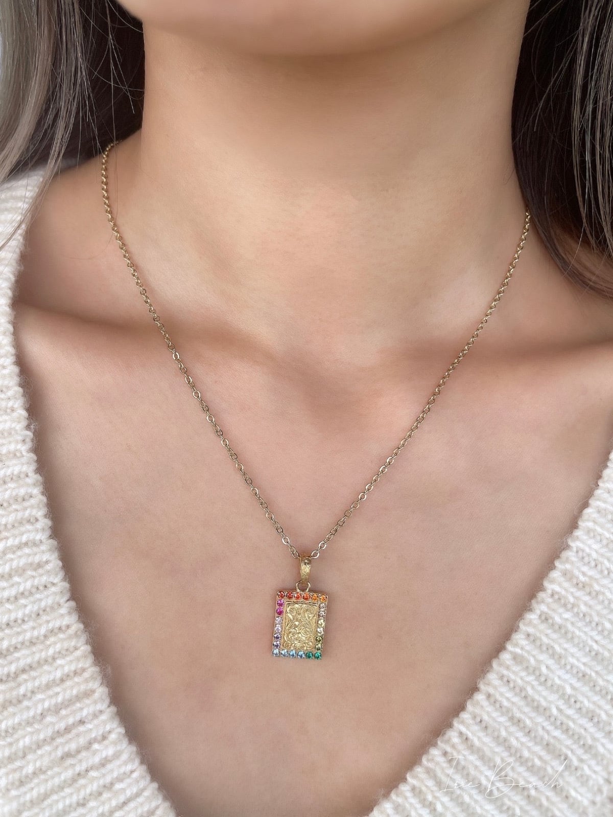 RAINBOW plate necklace | IRIEBEACH