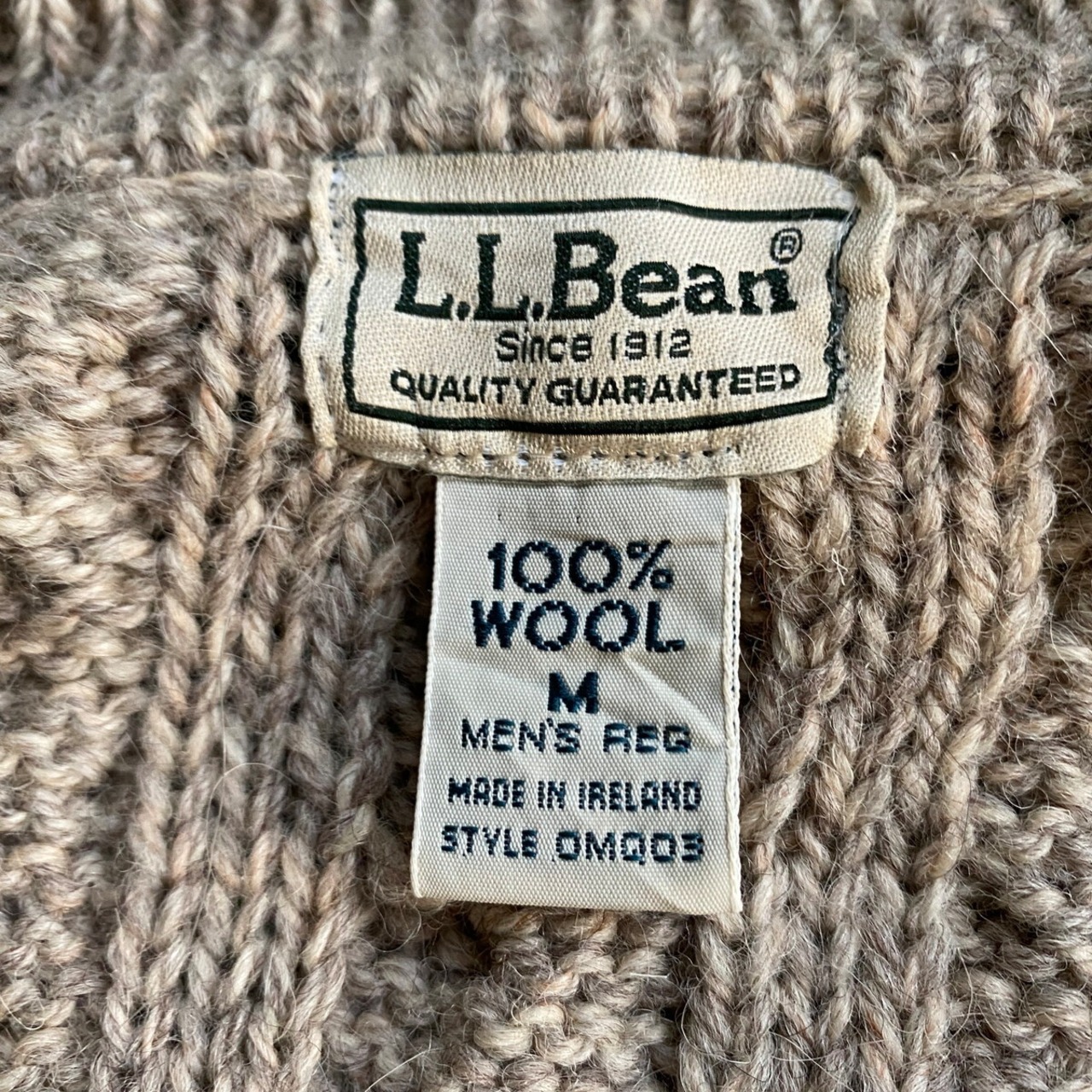 アイルランド製 L.L.Bean エルエルビーン ケーブルニット カーディガン 