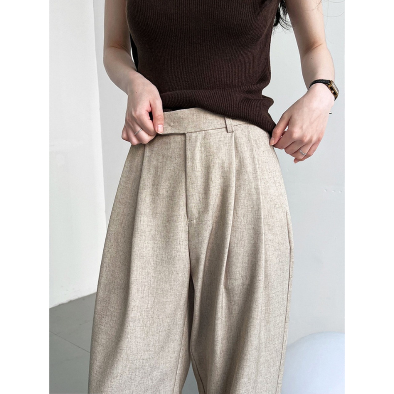 ドレープワイドパンツ 3color W01219