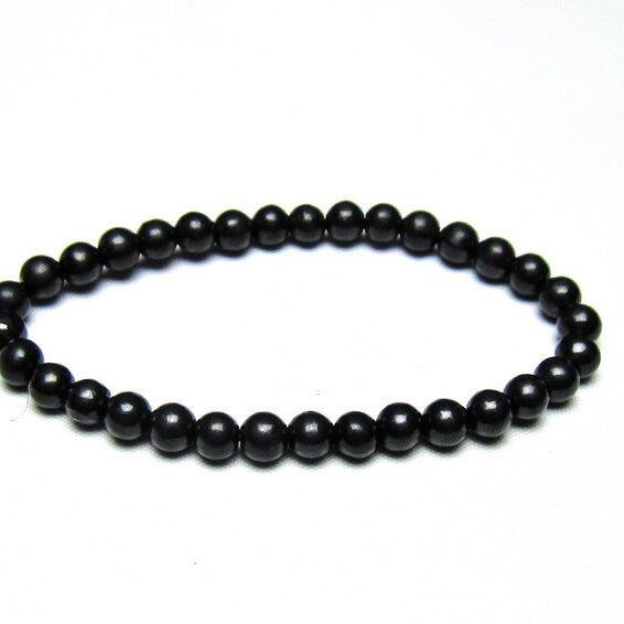 シュンガイト ブレスレット 6mm 一点物 メール便可 111-49673
