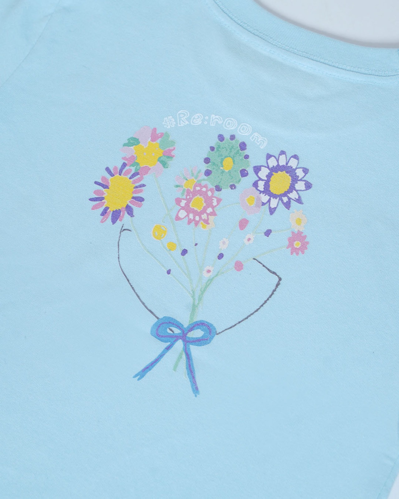 【mini】HAND DRAWN BOUQUET PRINT T-SHIRTS［RKC015］