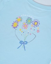 【mini】HAND DRAWN BOUQUET PRINT T-SHIRTS［RKC015］