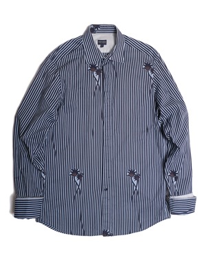 KENZO HOMME fly front stripe shirt