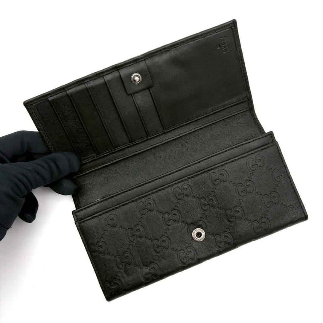 GUCCI グッチ 長財布 黒 ブラック GG型押し グッチシマ 2782 | Kick