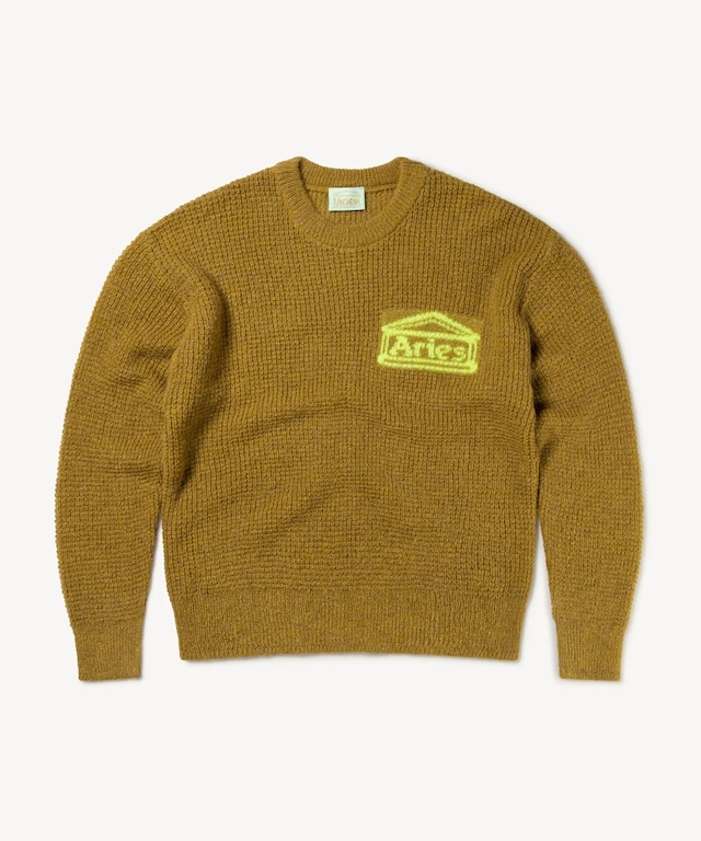 ARIES/STAR20022 WAFFLE KNIT JUMPER(KHAKI)