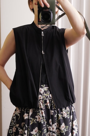 balloon zip vest black