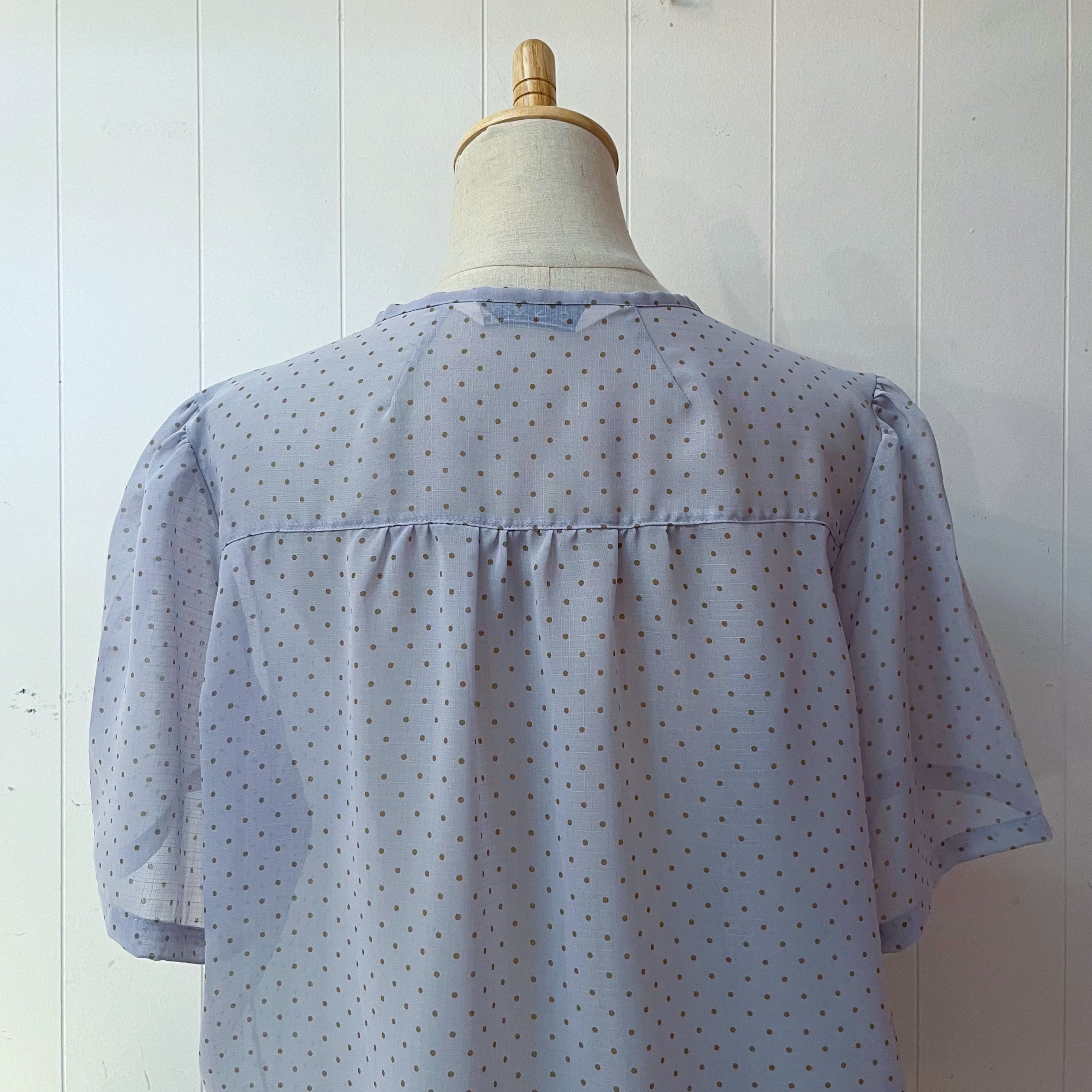 light blue dot sheer blouse