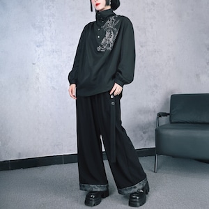 ロールアップデザインサイドストラップワイドパンツ(ruf_02541)