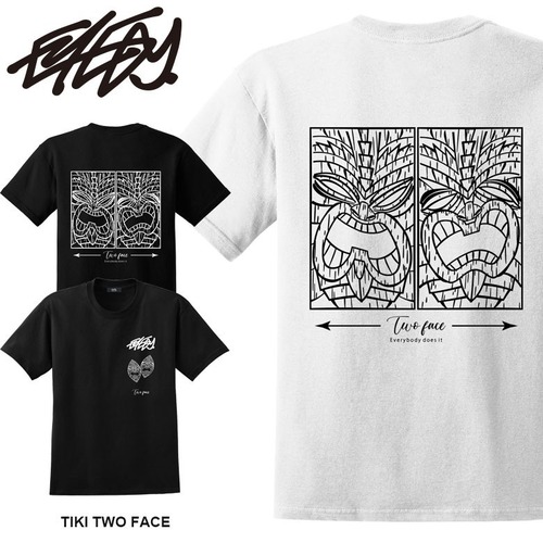 【eye-tm185】送料無料 EYEDY アイディー メンズ TIKI TWO FACE ティキ 半袖 tシャツ ブランド 大きいサイズ おしゃれ ストリート 綿 コットン スケート XL XXL XXXL 3l 半袖Tシャツ