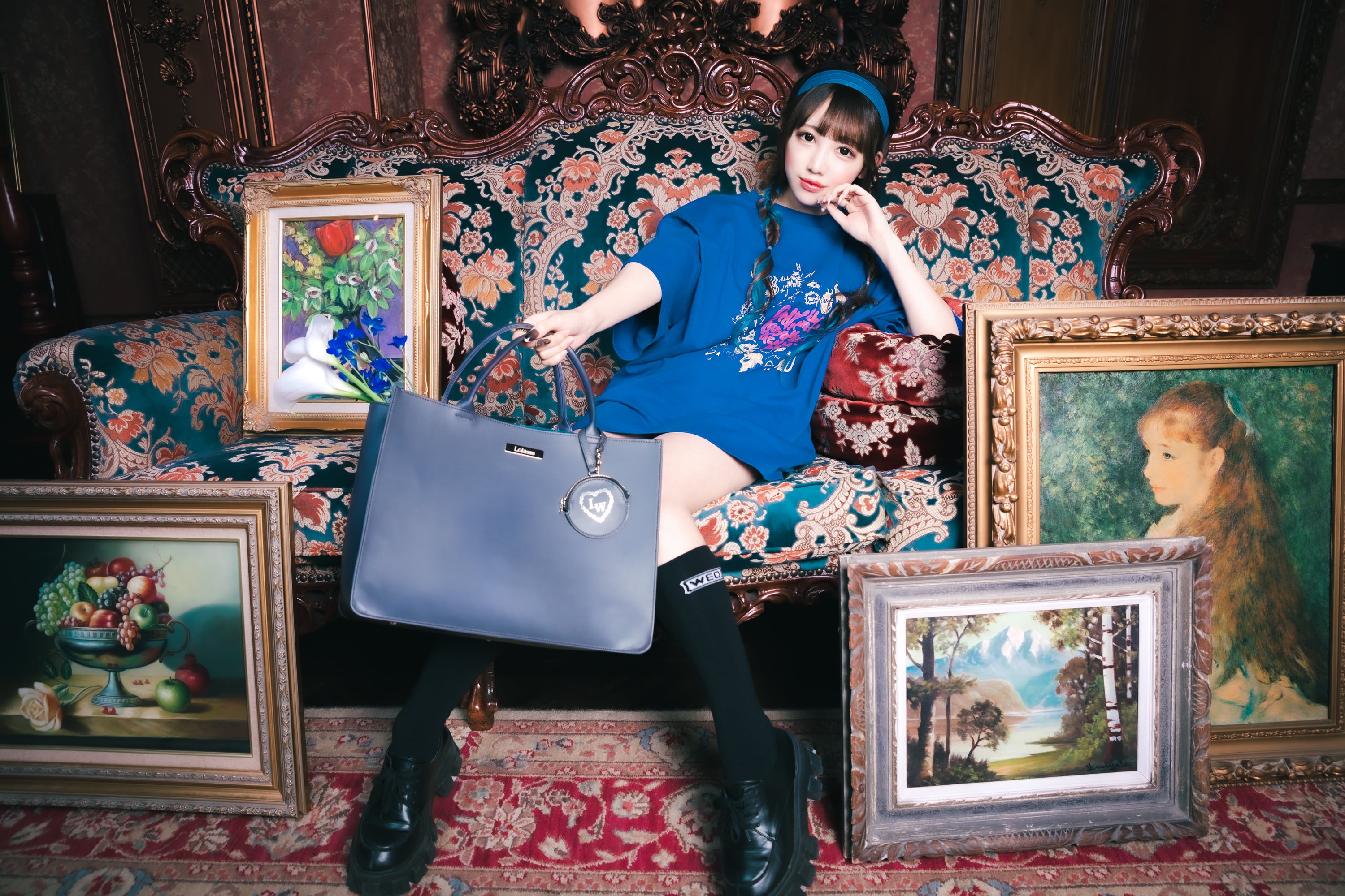 フェイクレザートートバッグ（グレー） | Lola wed.