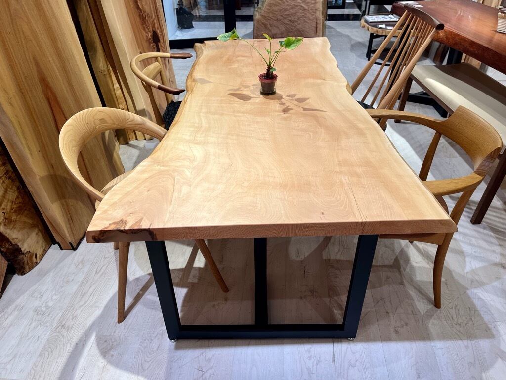 栃（トチ）_1700×800-880×45_横浜元町店_テーブル天板/一枚板