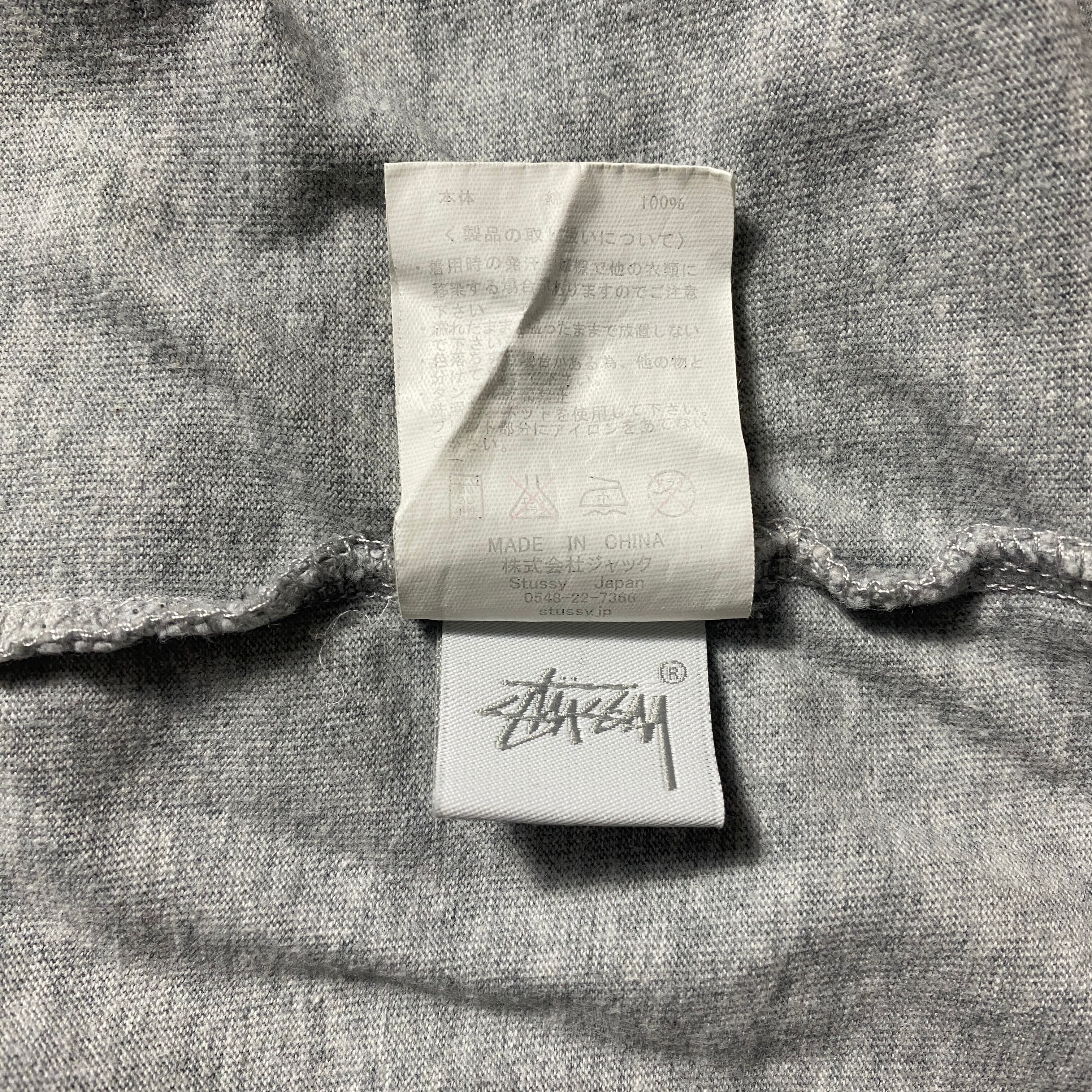 stussy ステューシー ストックロゴ×SSリンク プリント グレー Tシャツ