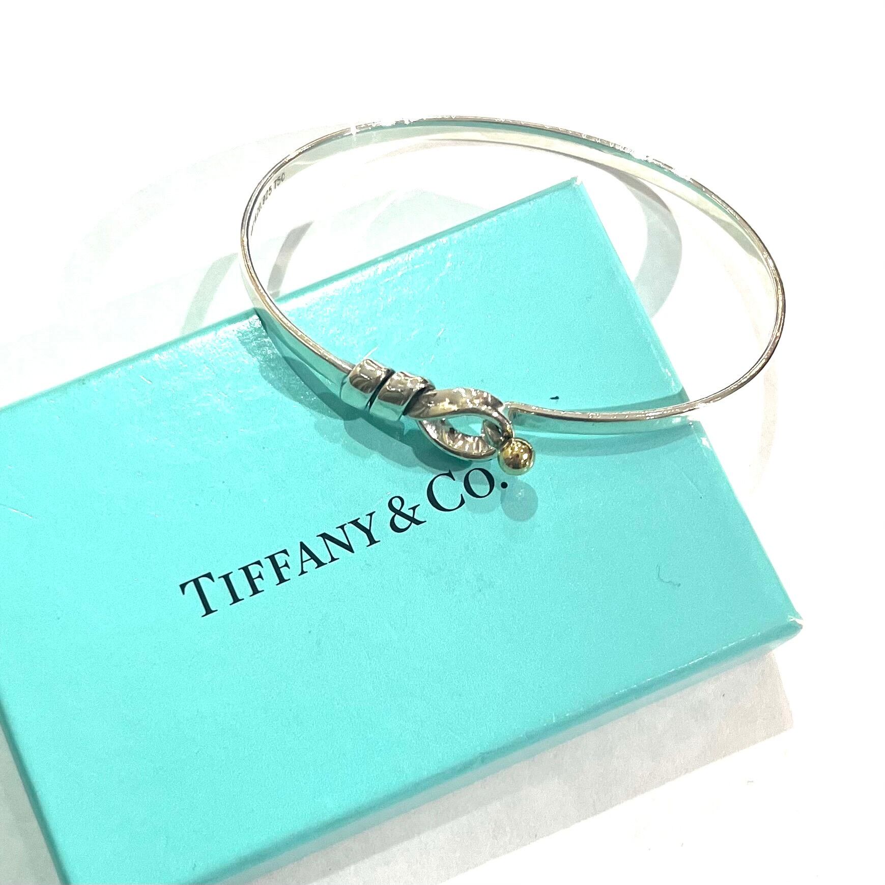 TIFFANY&CO.】2111 フックバングル／シルバー925×K18YG／洗練のコンビ