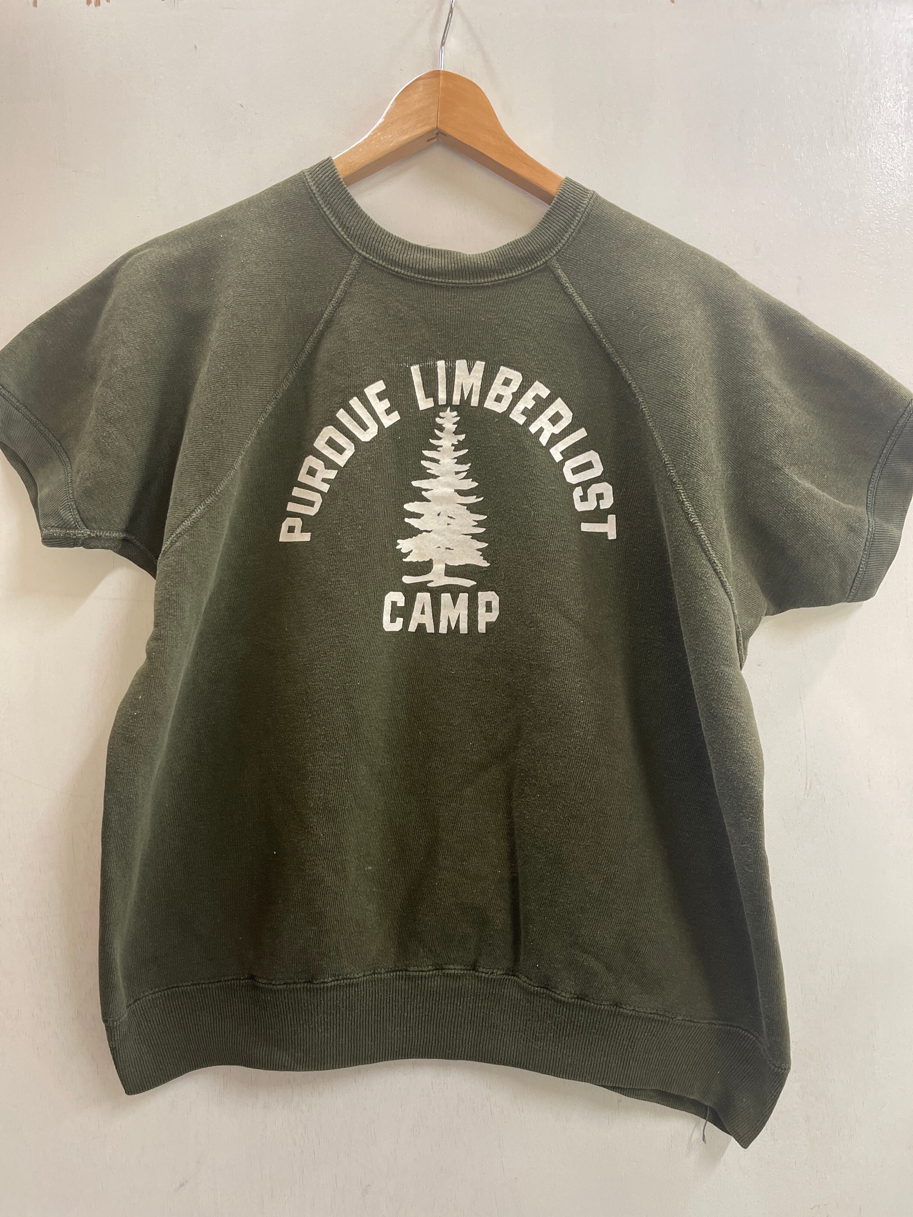 半袖スウェット　ヴィンテージ　前V USA製　ボロ 2142 L 紺 50s USA製 前V UNKNOWN SOLID SWEAT 50年代 ボロ