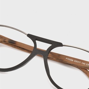 Wood Grain × Metal Two Bridge Glasses -boston- / ウッド グレイン × メタル ツーブリッジ フレーム メガネ -ボストン-　