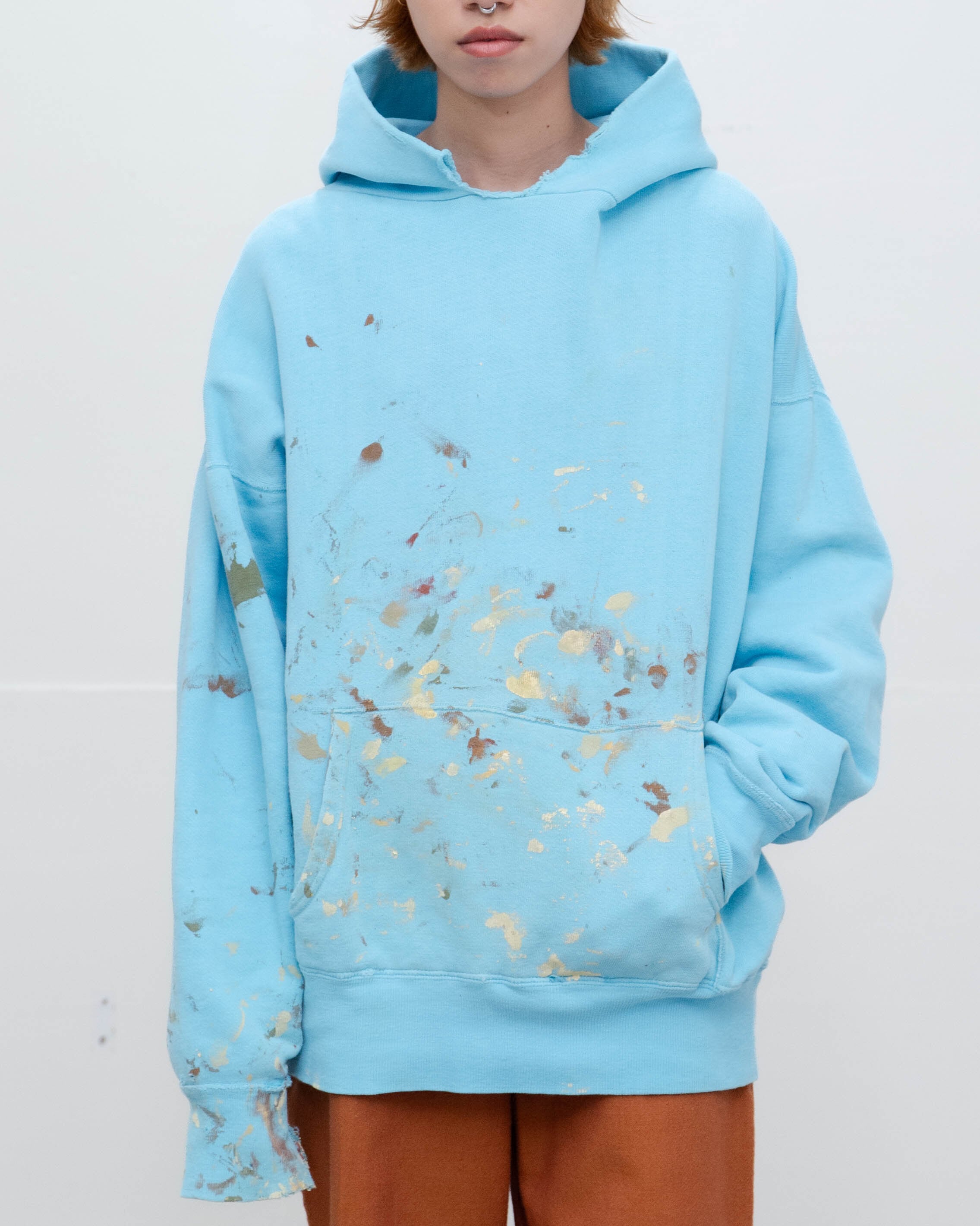 1950-60s good damaged & paint splashed sweat hoodie | LUIK FINN