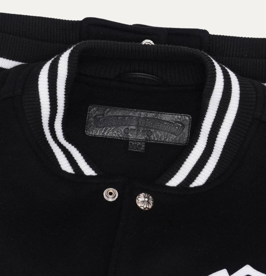 CHROME HEARTS クロムハーツ Cashmere and Leather Varsity Jacket
