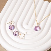 【ピンクアメシスト】ハート 14kgfネックレス