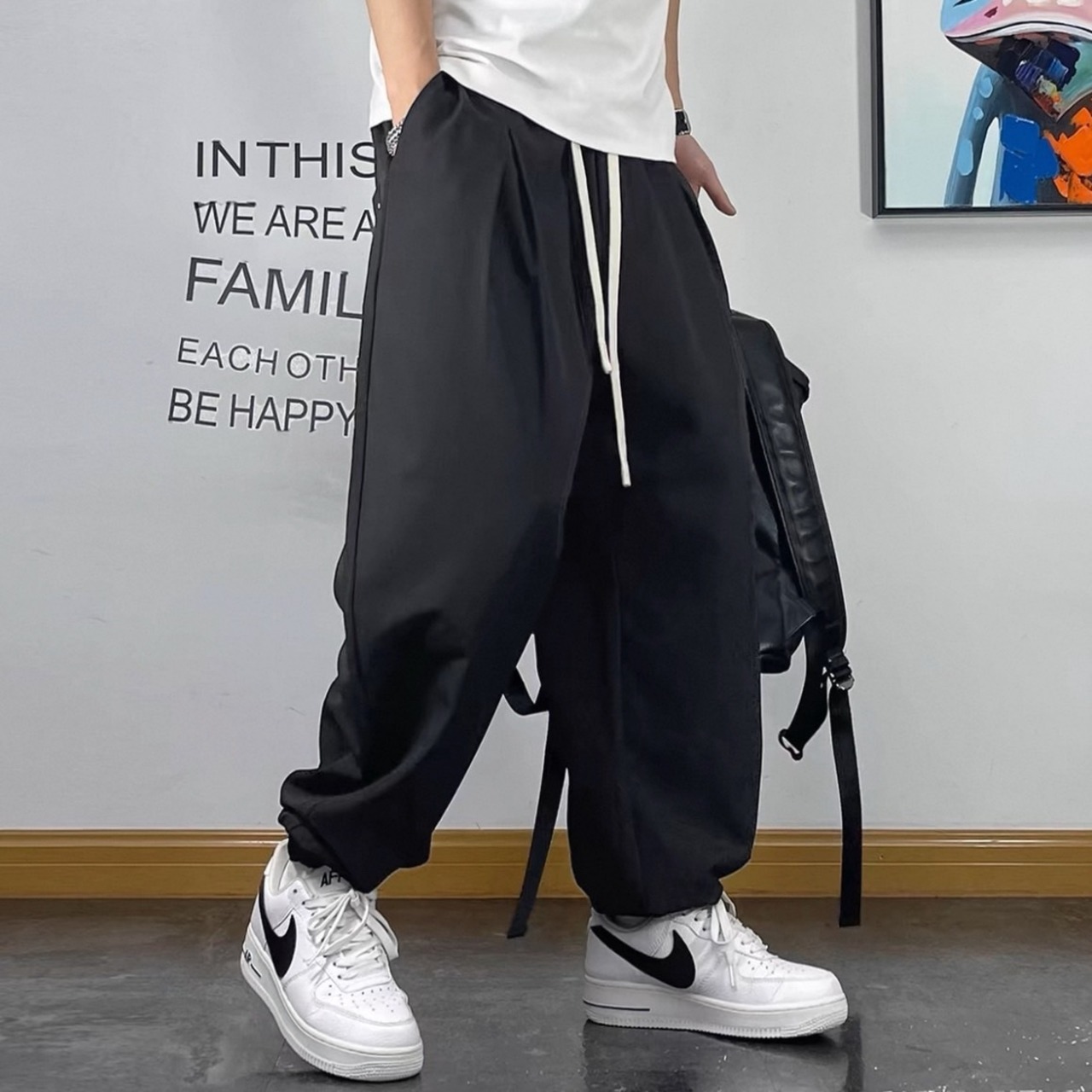 Balloon silhouette wide pants 0777 - 2